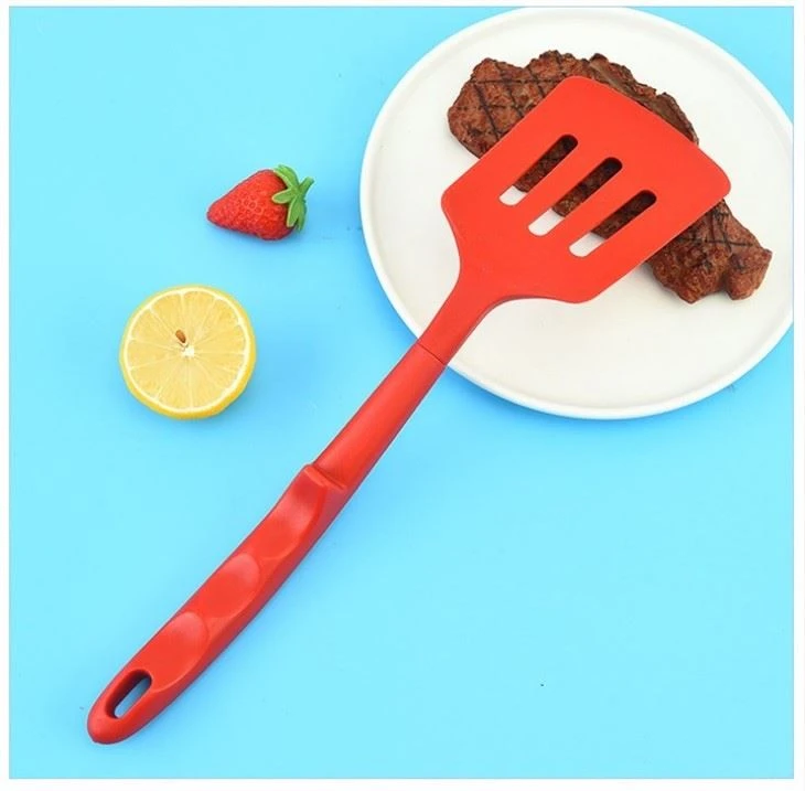 Silicone Slotted Turner Spatula Set Flipper Spatulas For Cooking With Nylon Handle